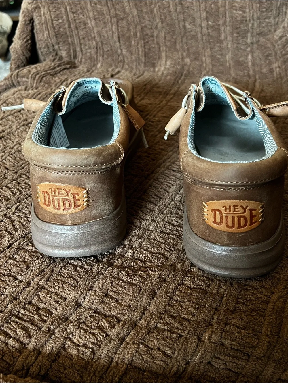 Hey Dude Men's Brown Leather Casual Shoes